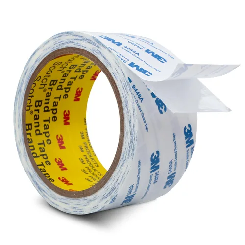 Miniatura 6 de Cinta de Doble Cara 3M 0.75" x 32.8 Pies 9448A Cinta de Tejido con Doble Revestimiento para Manualidades DIY Color Blanco para Placa