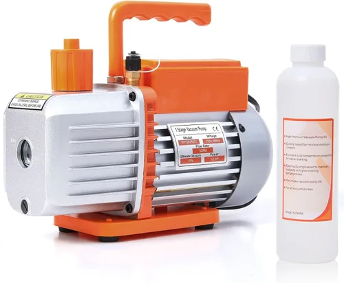 Miniatura 9 de BACOENG 3.5 CFM Bomba aspiradora, 110V 1/3 HP Bomba aspiradora giratoria de paletas de una etapa para HVAC con aceite, para recarga de refrigerante