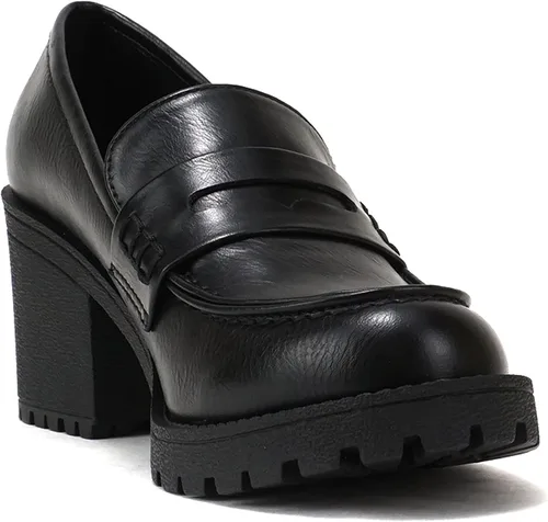 Miniatura 4 de Soda "Kinder" Zapatos tipo mocasín de tacón medio grueso para mujer