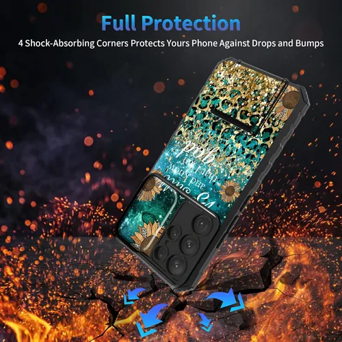 Miniatura 975 de Funda para Samsung Galaxy S22 Ultra 5G, Galaxy S22 Ultra con cubierta de cámara deslizante, funda resistente de doble capa con función atril Black