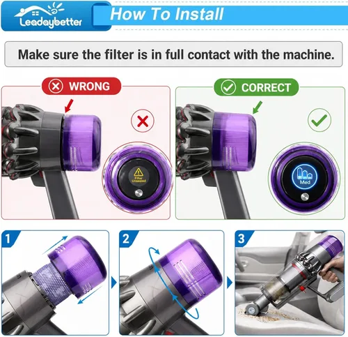 Miniatura 4 de Leadaybetter Filtro de repuesto compatible con Dyson V11 V15 SV14 SV15 SV15 SV17 SV28 Animal Extra Torque Drive Complete, SV22 SV47 Detect Submarine