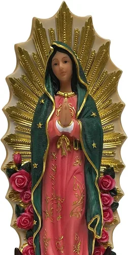 Miniatura 2 de Estatua religiosa de 12 pulgadas de Nuestra Señora de Guadalupe, decoración cristiana, regalo católico, esculturas de peregrino, figura de capilla