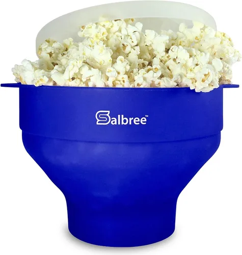 Miniatura 17 de La máquina original Salbree para palomitas de maíz plegable de silicona para microondas, cuenco microondas con capacidad para 16 tazas, utiliza aire
