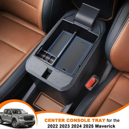 Miniatura 2 de TOPINSTALL Organizador Azul Compatible con Accesorios Ford Maverick 2022-2026, Caja de Almacenamiento para Consola Central de Camioneta Pickup Truck