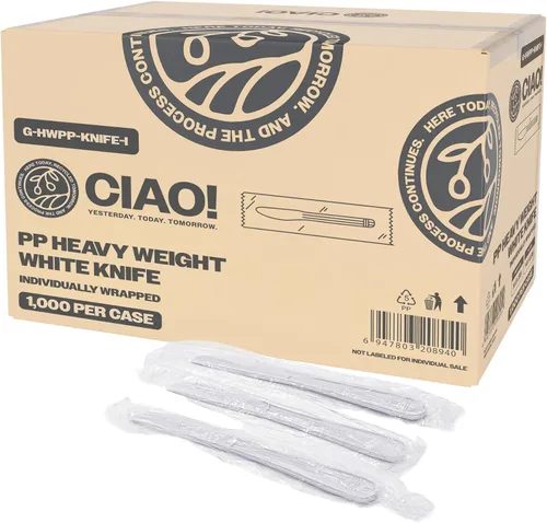 Miniatura 10 de CIAO! Tenedor Negro de 7.3 Pulgadas de Polipropileno de Peso Pesado Envuelto Individualmente (Caja de 1,000)