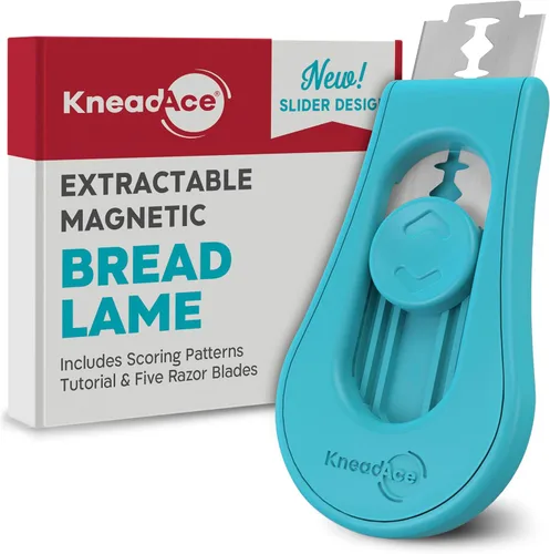 Miniatura 11 de KNEADACE Herramienta de puntuación de masa magnética mejorada, herramienta profesional de puntuación de masa con hoja extraíble, herramienta de pan