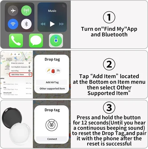 Miniatura 8 de Paquete de 2 rastreadores GPS para vehículos que funcionan con Find My (solo iOS) Buscador de artículos de automóvil en tiempo real, cobertura