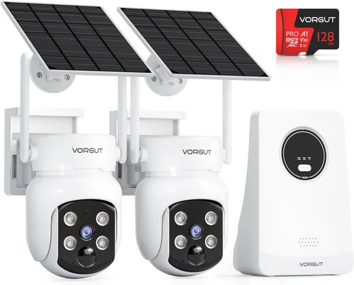 Cámaras de seguridad solares inalámbricas para exteriores, sistema de cámara de seguridad solar de 4MP con NVR de 10 canales, grabación local de 128