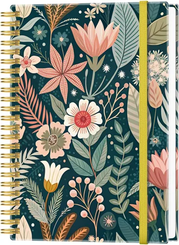 Miniatura 10 de Heveboik Cuaderno en blanco A5 - Cuaderno de papel en blanco de 70 hojas/140 páginas, papel blanco grueso de 100 GSM, diario en espiral en blanco
