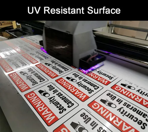 Miniatura 5 de Joffreg Señal de advertencia de cámaras de seguridad en uso, 14 x 10 pulgadas, aluminio reflectante, impresión UV, resistente a la intemperie