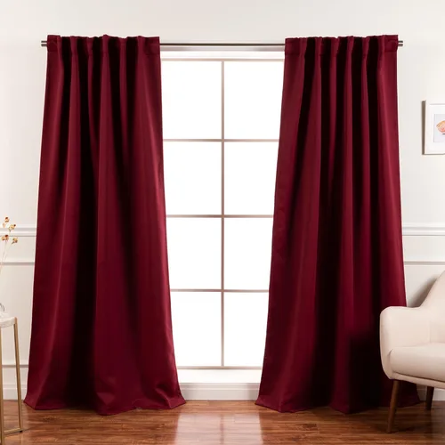 Miniatura 20 de Best Home Fashion Paneles de Cortinas Opacas Premium - Tratamiento de Ventana con Aislamiento Térmico Sólido Cortinas Opacas para Dormitorio