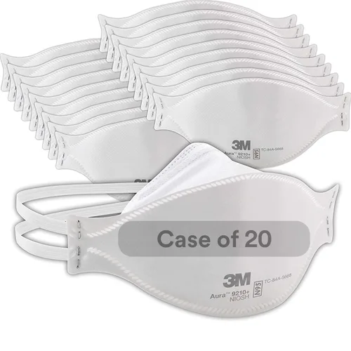 3M Aura - Respirador de partículas 9210+, N95, paquete de 20 respiradores desechables, cómodo envuelto individualmente, aprobado por NIOSH, diseño
