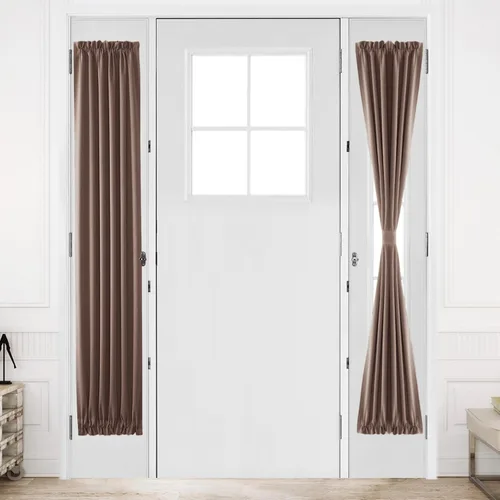 Miniatura 142 de DWCN Cortinas para puerta francesa: cortina térmica con bolsillo para barra para puertas con ventana de vidrio, puertas de cocina y patio