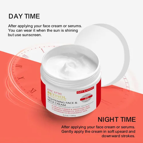 Miniatura 3 de Crema de retinol para cara, crema de cuello antienvejecimiento para tensar y reafirmar con colágeno y ácido hialurónico, crema hidratante facial