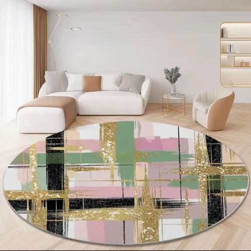Miniatura 13 de Bath Mat Round Rug 2 ft, Boho Sun Line Mandala Washable Circular Rugs, Non Slip Absorbent Beige Circle Area Carpet for Kitchen Living Room Bedroom