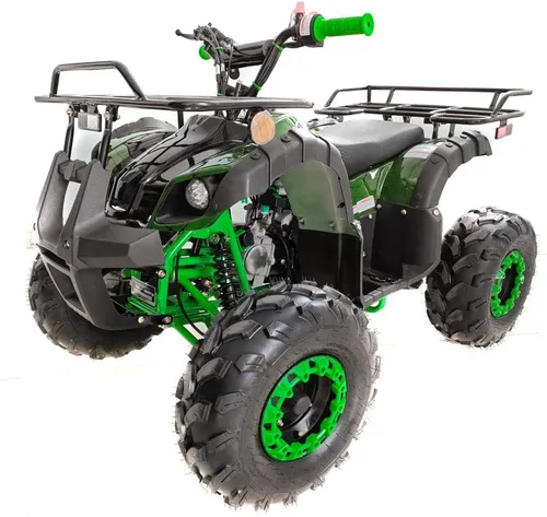 Miniatura 5 de HHH ATV de 125 cc con gas inverso para jóvenes, niños grandes, ATV Quad 4 ruedas con luces LED y neumáticos grandes y llantas a juego