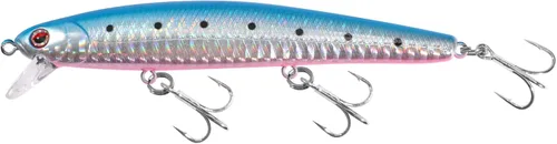 LITTMA Señuelos de pesca de surf de California Señuelos de pesca de agua salada Jerkbait Crankbait Surf Minnow 110 - Sardina metálica Super Glow y