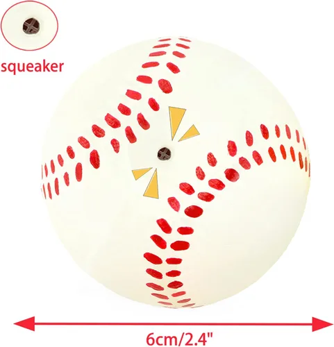Miniatura 2 de CHIWAVA Paquete de 4 bolas deportivas de látex chirriante de 2.4 pulgadas, juego de pelotas deportivas para perros pequeños
