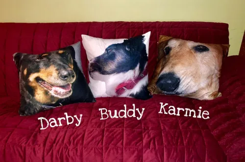Miniatura 4 de Shop&Three funda de almohada con diseño personalizable para fotos o texto, para interiores o exteriores, funda de almohada para fotos de mascotas