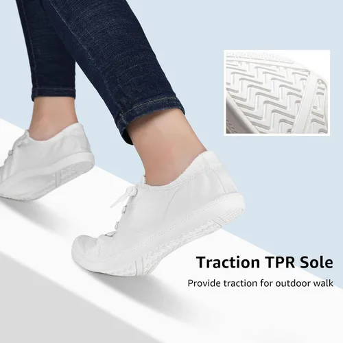 Miniatura 6 de STQ - Tenis sin cordones para mujer, cómodos zapatos casuales de lona