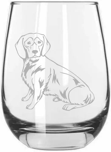 Miniatura 27 de Sakhalin Husky Dog - Copa de vino grabada personalizada de 15.25 onzas sin tallo