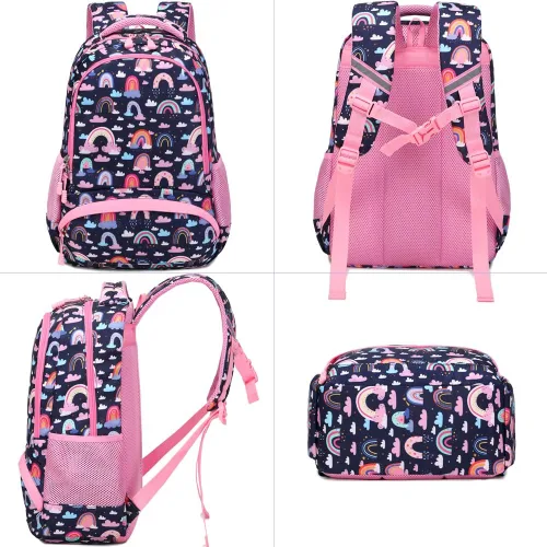 Miniatura 47 de Juego de mochila para niñas y adolescentes, mochila escolar para niños con bolsa para el almuerzo, estuche para lápices, mochilas escolares