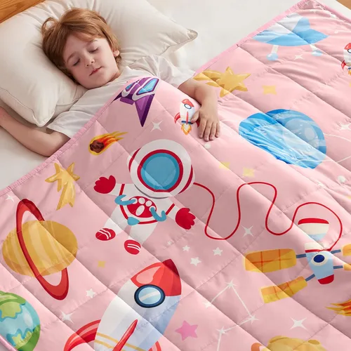 Miniatura 54 de anfie - Manta con peso para niños (40 x 60 pulgadas, 7 lb), manta refrescante para dormir, tamaño de manta ligera, transpirable, con cuentas de Gris