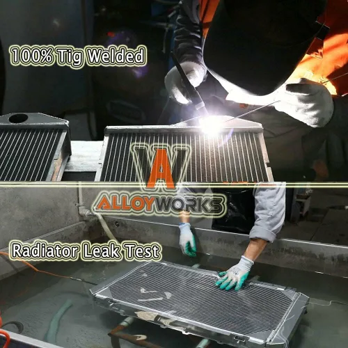 Miniatura 6 de ALLOYWORKS - Radiador de carreras de aluminio de 3 filas+ventilador de cubierta+termostato para Jeep Wrangler YJ TJ/Chevy V8 1987-2006 Full