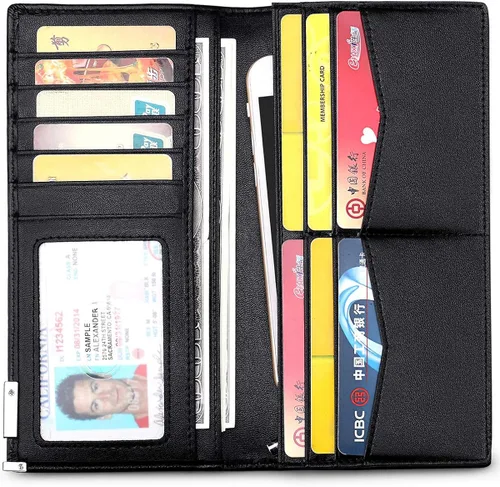 Miniatura 2 de JEEBURYEE - Cartera de piel auténtica para hombre, diseño de RFID