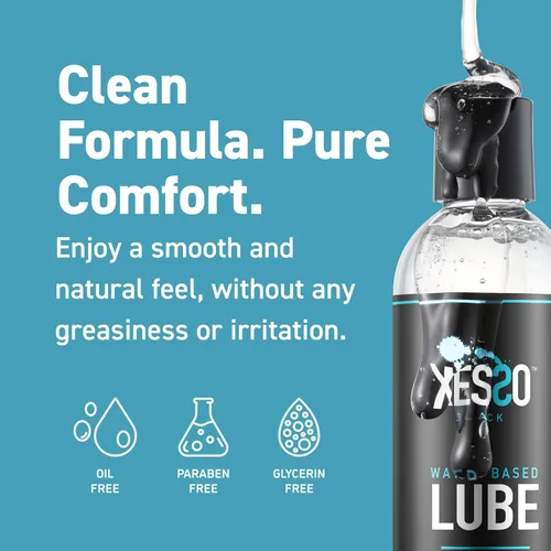 Miniatura 2 de XESSO Lubricante a base de agua de 8.3 onzas líquidas, totalmente natural e hipoalergénico sin glicerina ni parabenos, pH equilibrado, gel de masaje
