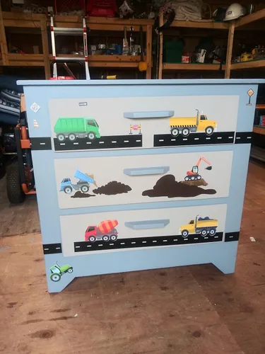 Miniatura 3 de Calcomanías de pared para camiones de construcción, calcomanías de pared para niños, vehículos de tractor, construcción de calle, vinilo para Ejes