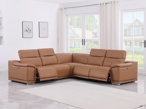 Miniatura 21 de BlackJack Furniture Venice - Juego de sofá reclinable seccional de cuero italiano de grano superior de 12 piezas con 4 reclinables eléctricos