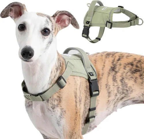 Miniatura 10 de Arnés sin tirones para perro de tamaño pequeño, arnés reflectante a prueba de escapes con asa y bolsillo para rastreador Airtag, arnés ajustable