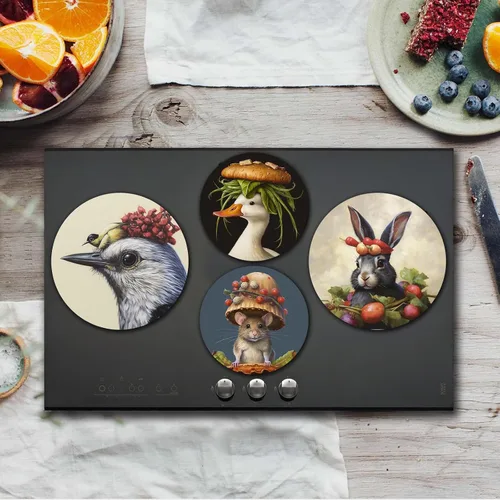 Miniatura 6 de Juego de 4 fundas redondas familiares para quemadores de estufas, 2 piezas de 8 pulgadas y 2 piezas de 10 pulgadas, fundas para quemadores de estufa