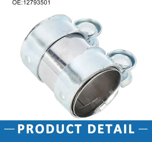 Miniatura 5 de Manguito de tubo de escape 12793501 2.441 x 3.701 in Manguito de abrazadera de banda de escape para Volkswagen Jetta 2005-2014 acero inoxidable tono