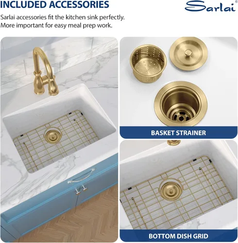 Miniatura 7 de Sarlai White Undermount/Drop In Kitchen Sink 24 x 18 Inch Laundry Sink 11 Inch Extra Deep White Fireclay Ceramic Single Bowl Dual-mount Utility