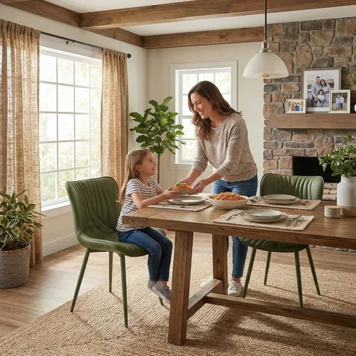 Miniatura 8 de Kidol & Shellder Juego de 2 sillas de comedor, modernas de mediados de siglo con patas de metal, silla lateral tapizada de piel sintética para Verde