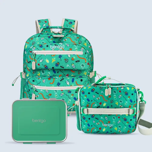 Miniatura 7 de Bentgo Kids - Lonchera de acero inoxidable resistente a derrames para niños, de 3 compartimentos con contenedor de silicona adicional, duradera