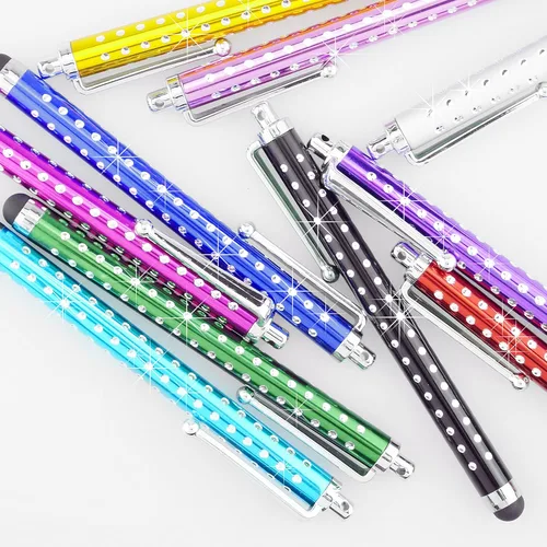Miniatura 5 de Eco-Fused Paquete de 10 bolígrafos de metal brillante, universales, compatibles con todos los dispositivos de pantalla táctil capacitiva, para iPad
