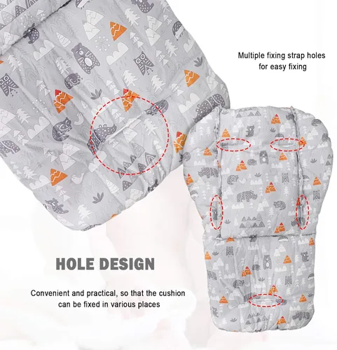 Miniatura 5 de Cojín para silla alta, almohadilla para silla alta, funda para silla alta, ligera y transpirable, suave y cómoda, hace que el bebé se sienta más