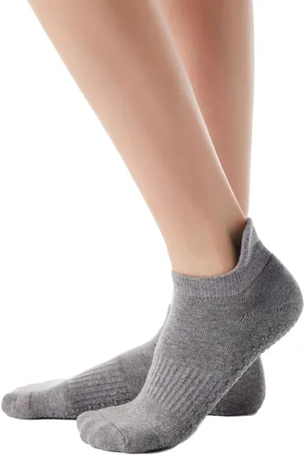 Miniatura 33 de Calcetines de yoga con dedos de pilates con empuñaduras para mujer, antideslizantes, acolchados, florales, calcetines tobilleros para baile de ballet
