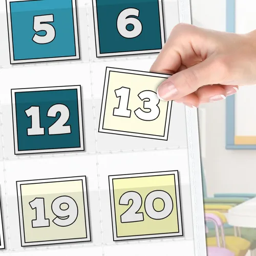 Miniatura 4 de EAMAY Calendario mensual de bolsillo para el aula para tarjetas de 2.75 * 2.75, suministros de escuela en casa y artículos imprescindibles