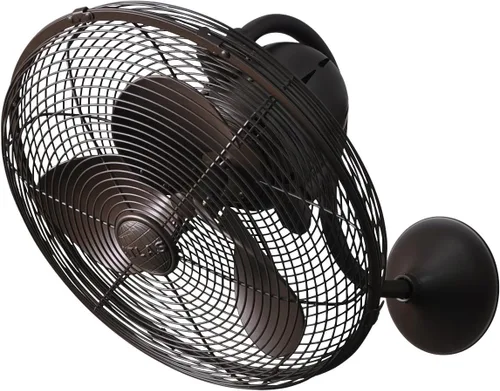 Matthews LL-TB Laura Ventilador de pared de metal oscilante de 90° de 16 pulgadas con control remoto, motor de CC silencioso, bronce texturizado
