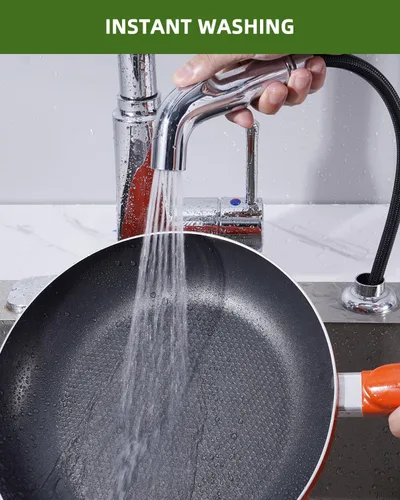 Miniatura 6 de Accesorio universal para rociador para fregadero de cocina, cabezal de rociador lateral de fregadero compatible con grifos Níquel cepillado