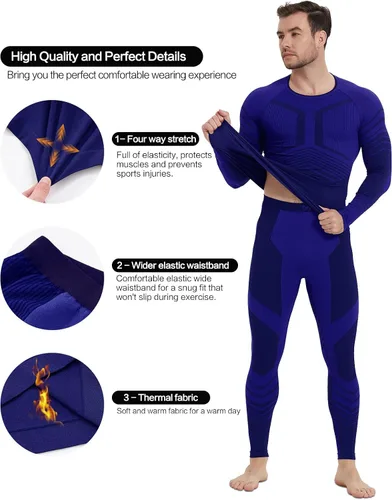 Miniatura 4 de MEETYOO Men's Thermal Underwear Set Sport Long Johns Base Layer