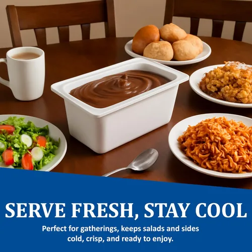 Miniatura 8 de San Jamar Chill-It - Sartén para alimentos de 1/3 – CI7003WH 6 pulgadas de profundidad aislada comercial con forro de gel congelable, recipiente