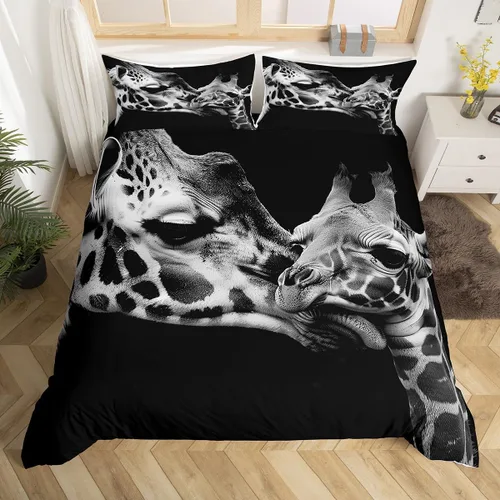 Miniatura 29 de Juego de ropa de cama con estampado de lobos en 3D, funda de edredón de lobo ártico para niños, adolescentes, niños y niñas, funda de edredón