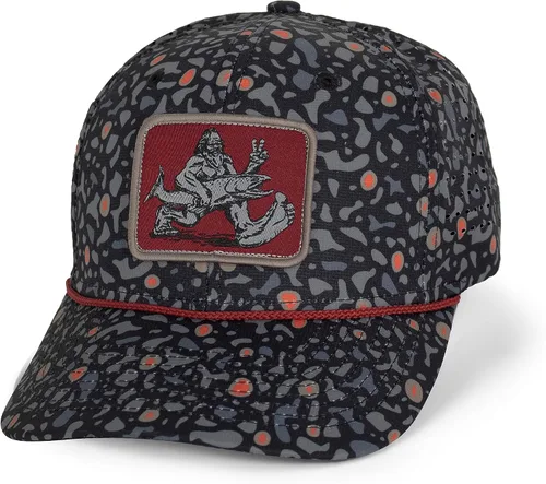 Miniatura 4 de Paramount Outdoors Big Foot Squatch Gorra de rendimiento para pesca con cuerda, perforación láser, cierre de presión Negro