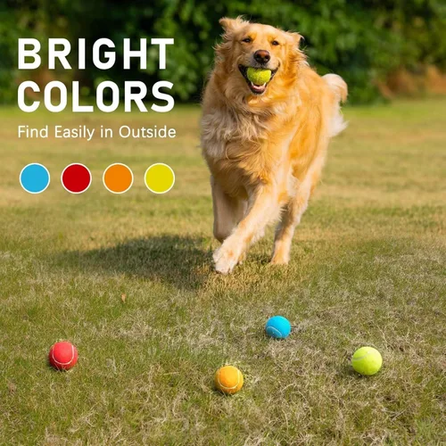 Miniatura 5 de Prime Pets Pelotas de Tenis Duraderas para Perros Paquete de 3, Pelotas de Juguete para Perros de 2.5" de Alto Rebote Sin Chirrido para Buscar