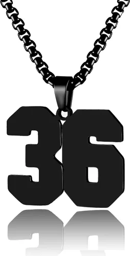 Miniatura 46 de Collar de Número Dorado para Hombre, Cadena de Acero Inoxidable con Colgante de Número para Atletas, Joyería Deportiva Personalizada para Niños